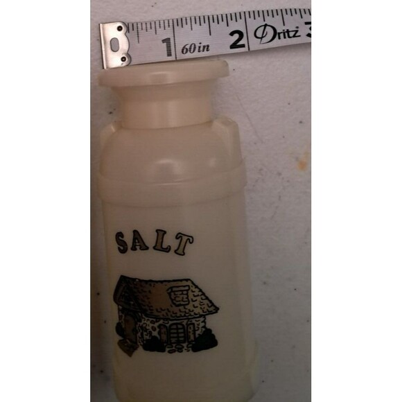 1970's Plastiques Inc Cream, Sugar, Salt, & Pepper Kitchen Set Vintage White - Picture 10 of 12